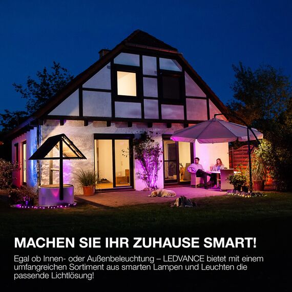 LEDVANCE SMART+ Schaltbare Steckdose für Aussen mit WiFi-Technologie, mit Strom Vermessung, Kompatibel mit Google und Alexa Voice Control, Steuerung per Fernbedienung möglich, 1er-Pack