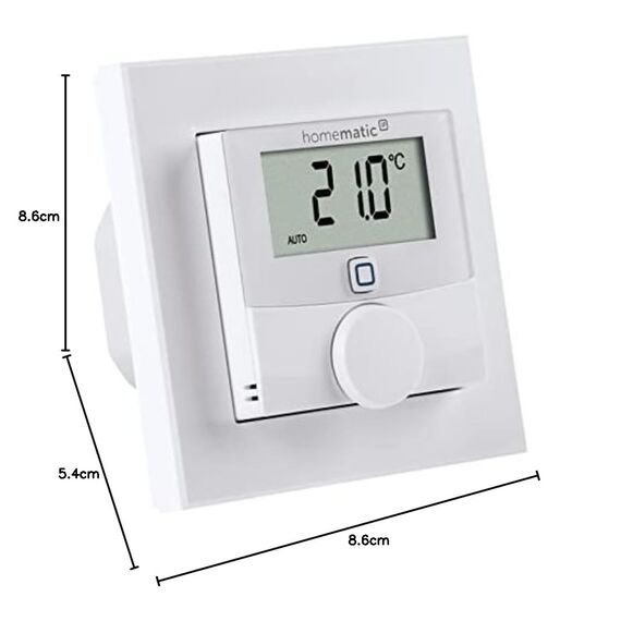 Homematic IP Wandthermostat mit Schaltausgang – für Markenschalter, Smart Home, digitales Thermostat Fußbodenheizung mit/ohne App, Alexa, Google Home, Temperaturmessung, Energie sparen, 150628A0