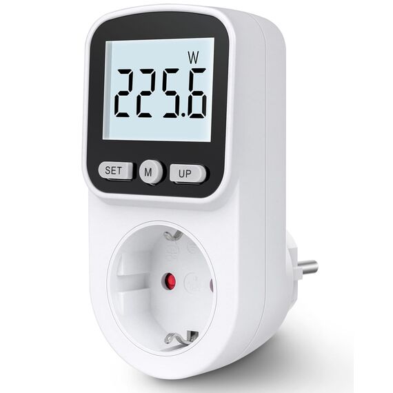 Stromzähler für Steckdose Stromverbrauchsmesser Steckdose 8 Modi, Strommessgerät Steckdose Energiekostenmessgerät Hintergrundbeleuchtung Großes LCD KWH Watt Energiemessgerät Leistungsmesser Steckdose