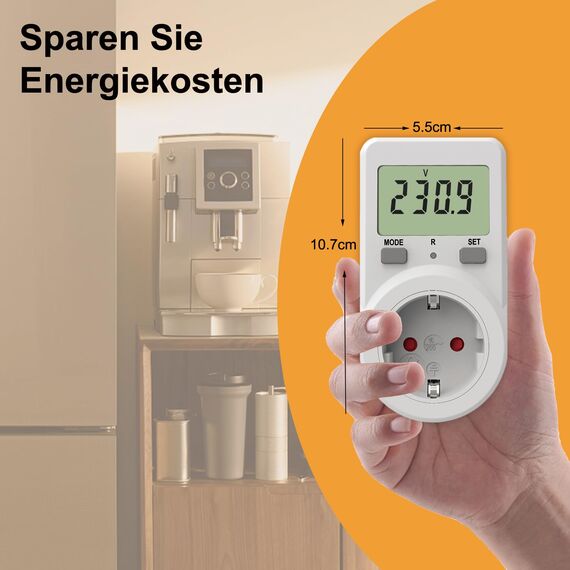 NOVKIT Stromzähler für Steckdose, Energiekostenmessgerät, Stromverbrauchsmesser mit Speicherfunktion (230V / 16A / 3680W, 2 Pack)