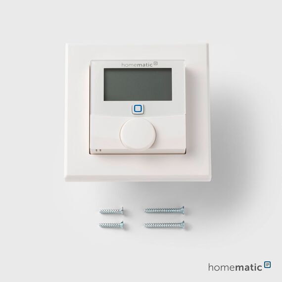 Homematic IP Wandthermostat mit Schaltausgang – für Markenschalter, Smart Home, digitales Thermostat Fußbodenheizung mit/ohne App, Alexa, Google Home, Temperaturmessung, Energie sparen, 150628A0
