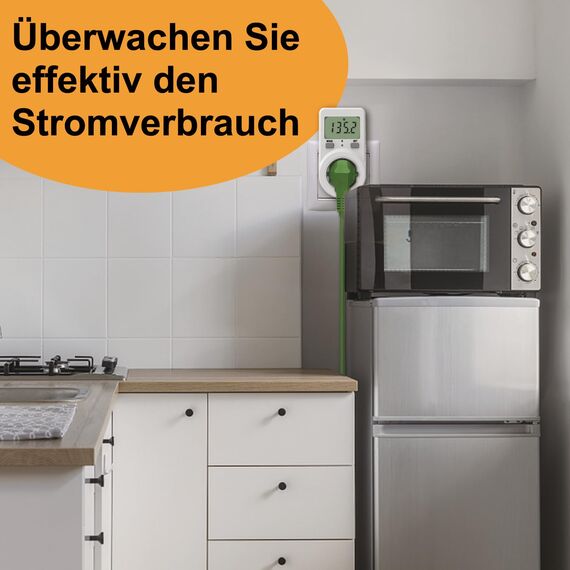 NOVKIT Stromzähler für Steckdose, Energiekostenmessgerät, Stromverbrauchsmesser mit Speicherfunktion (230V / 16A / 3680W) (1)