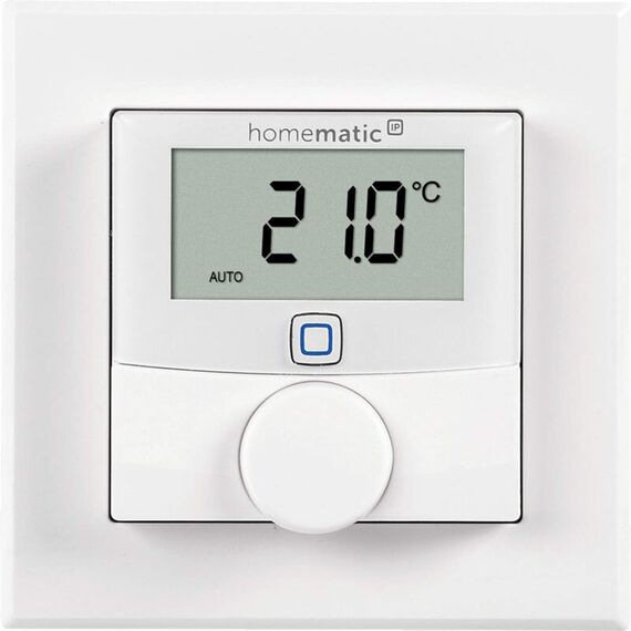 Homematic IP Wandthermostat mit Schaltausgang – für Markenschalter, 24V, Smart Home, Thermostat für Fußbodenheizung mit/ohne App, Alexa, Google Home, Temperaturmessung, Energie sparen, 150697A0