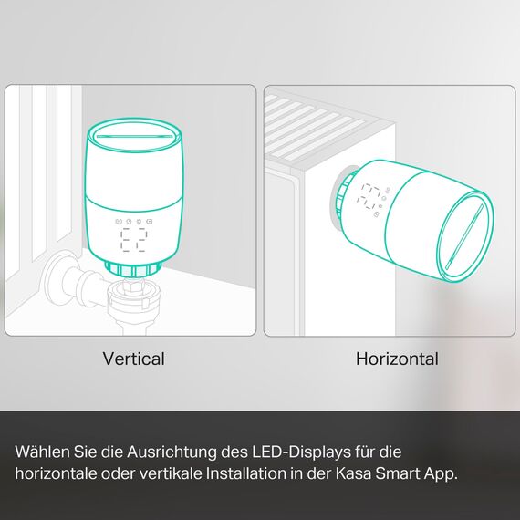 TP-Link smartes Heizkörperthermostat - Erweiterungseinheit, benötigt Kasa Hub, Heizungssteuerung (Kasa App, Zeitpläne, Geofencing, Fensteröffnungserkennung), Matter, Alexa, Apple Home