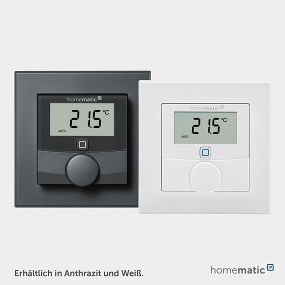 Homematic IP Wandthermostat mit Schaltausgang – für Markenschalter, Smart Home, digitales Thermostat Fußbodenheizung mit/ohne App, Alexa, Google Home, Temperaturmessung, Energie sparen, 150628A0
