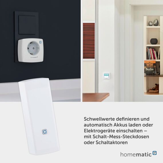 Homematic IP Smart Home Schnittstelle für digitale Stromzähler, Energieschnittstelle, Energie messen und Kosten sparen, Stromverbrauch mit App überwachen, Smart Home automatisieren, 160256A0