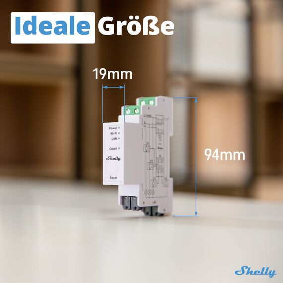 Shelly Pro 3EM (400A) | WLAN & LAN DIN-Schiene 3-Phasen Energiezähler | Echtzeit-Überwachung | kein Relais-Schalter | Kein Hub Erforderlich | Solarpanels | PV-Systeme | Wirkenergie der Klasse B