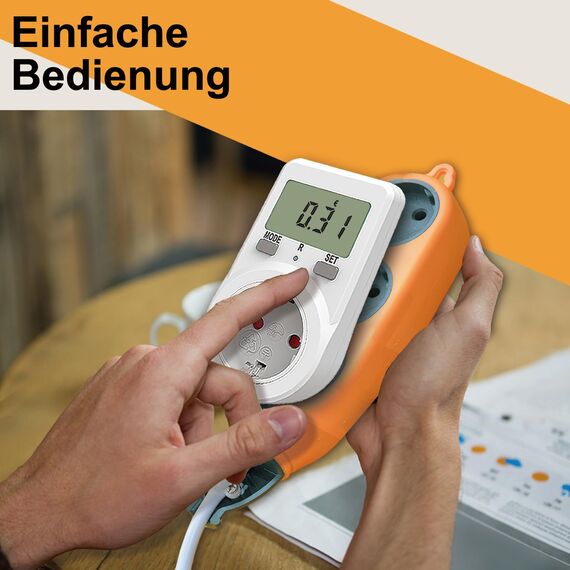 NOVKIT Stromzähler für Steckdose, Energiekostenmessgerät, Stromverbrauchsmesser mit Speicherfunktion (230V / 16A / 3680W) (1)