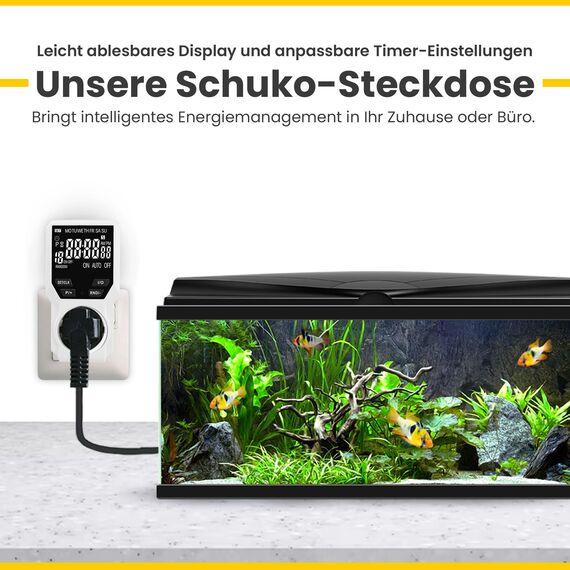 Offgridtec Digitaler Timer-Steckdosenadapter mit LCD-Display, Schuko-Stecker-Timer mit 18 konfigurierbaren Programmen, Zufalls- & Countdown-Modus, manueller/automatischer Steuerung, 230V 16A 3680W