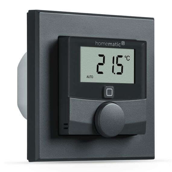 Homematic IP Wandthermostat mit Schaltausgang – für Markenschalter, anthrazit, Smart Home, digitales Thermostat Fußbodenheizung mit/ohne App, Alexa, Google Home, Energie sparen, 159928A0
