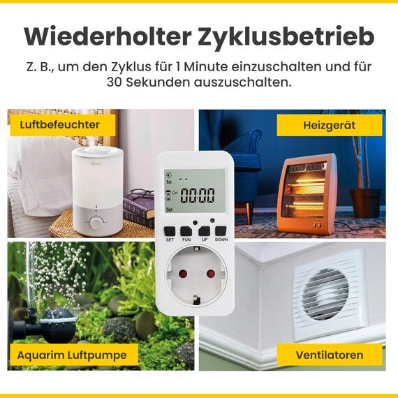 Offgridtec Digitaler Timer-Schalter mit Dämmerungssensor, 4 Modi, Einstellbare Helligkeit 0–99, Countdown, Auto EIN/AUS & Immer-EIN, Energiesparende Hausautomatisierung (230V 50Hz, 16A 3680W)
