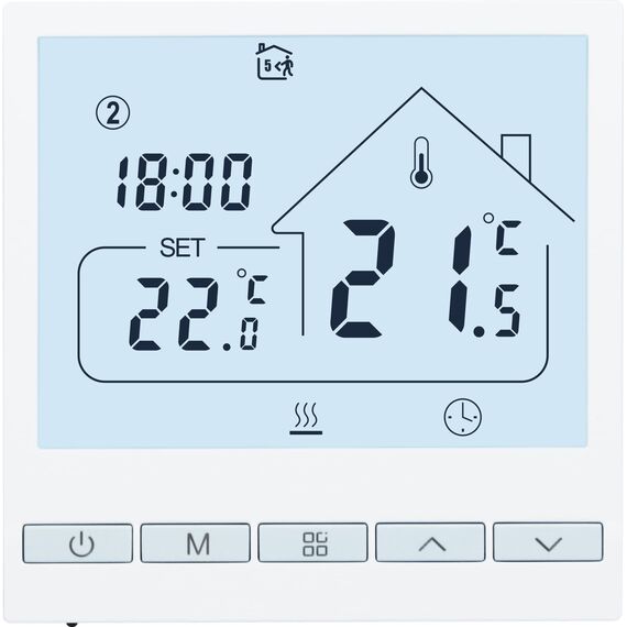 Beok Heizungsthermostat Programmierbar Raumthermostat Digital Wandthermostat für elektrische Fußbodenheizung 16A TOL47EP