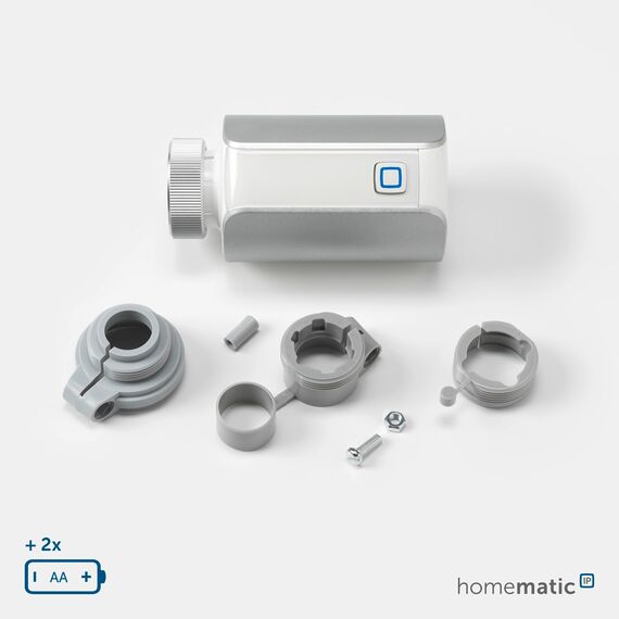 Homematic IP Smart Home Starter Set mit Access Point 2 + 2X Heizkörperthermostat – Evo, Silber, digitaler Thermostat Heizung, Steuerung per App, Alexa, Google Assistant, Energie sparen