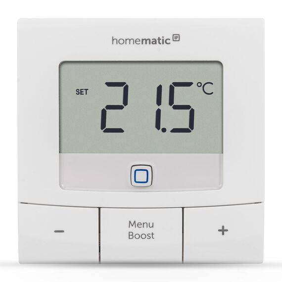 Homematic IP Wandthermostat – Basic, Smart Home, digitales Thermostat für Heizkörper mit/ohne App, Alexa, Google Home, Temperaturmessung, Energie sparen, 154666A0