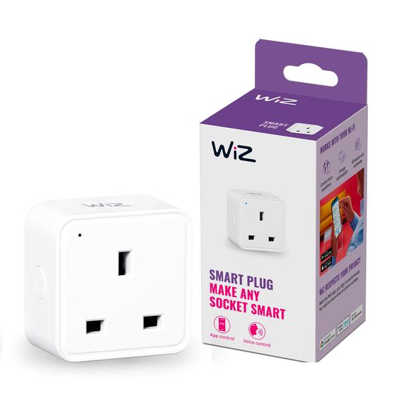 WiZ Intelligente Steckdose mit WLAN-Verbindung, App-Steuerung für die Automatisierung der Innenbeleuchtung zu Hause, Wohnzimmer, Schlafzimmer.