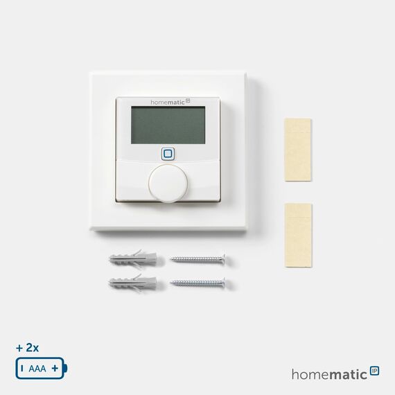 Homematic IP Wandthermostat mit Luftfeuchtigkeitssensor, Smart Home, digitales Thermostat Heizkörper/Fußbodenheizung mit/ohne App, Alexa, Google Home, Temperaturmessung, Energie sparen, 143159A0
