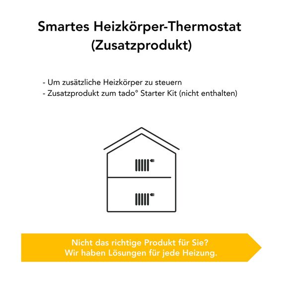 tado° smartes Heizkörperthermostat – Wifi Zusatzprodukt kompatibel mit Alexa, Siri & Google Assistant für Heizung & digitale Einzelraumsteuerung per App – einfache Installation – Heizkosten sparen