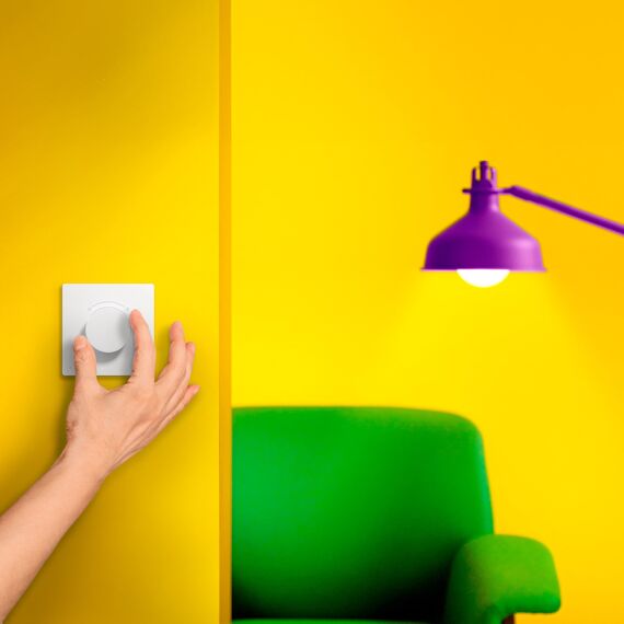 WiZ Smart Dial Switch - tragbare Dimm- und Szenensteuerung mit nur einem Klick, aufladbar über USB, steuert alle „Connected by WiZ“Lampen