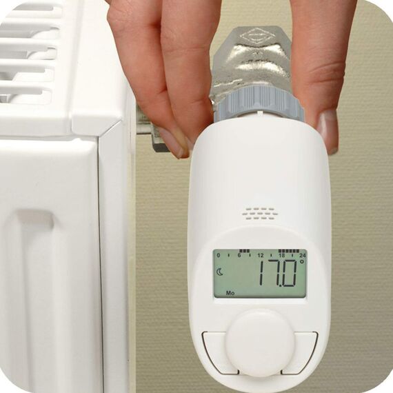 eqiva Elektronik-Heizkörperthermostat Model N, 2er-Set, Weiß