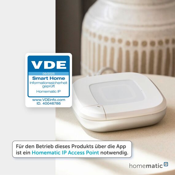 Homematic IP Heizkörperthermostat – Flex, Smart Home, digitaler Thermostat Heizung, Steuerung mit oder ohne App, Alexa, Google Home, einfache Installation, Energie sparen, 160230A0