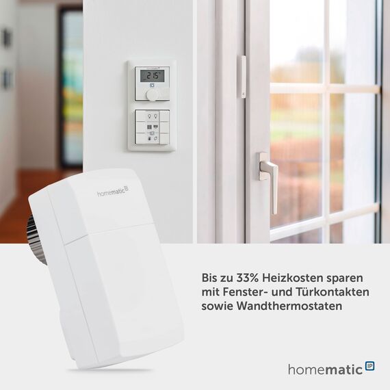 Homematic IP Heizkörperthermostat – kompakt, Smart Home, digitaler Thermostat Heizung, Heizungsthermostat, Steuerung per App, Alexa & Google Home, einfache Installation, Energie sparen, 155648A0