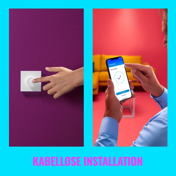 WiZ Smart Dial Switch - tragbare Dimm- und Szenensteuerung mit nur einem Klick, aufladbar über USB, steuert alle „Connected by WiZ“Lampen