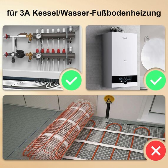 KETOTEK Thermostat WiFi für Boiler/Fussbodenheizung Wasser 3A 230V Unterputz Kompatibel mit Alexa, Intelligent Raumthermostat Gastherme WLAN mit Tuya/Smart Life APP, Wöchentlich Programmierbar, Weiß