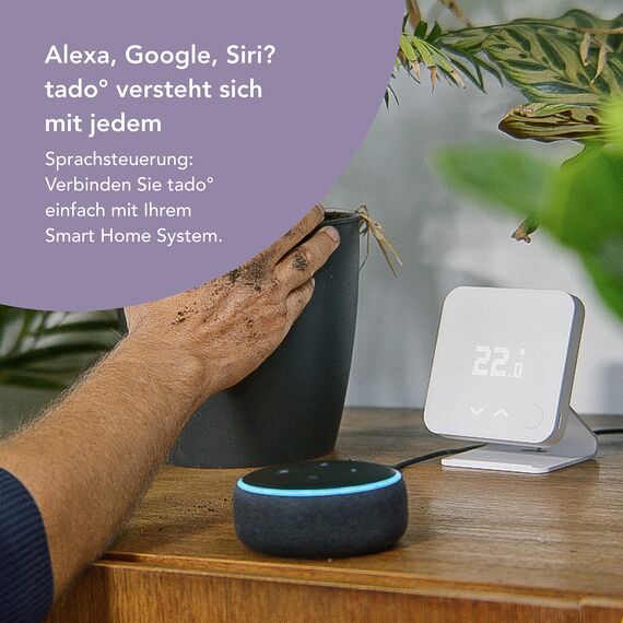 tado° smartes Heizkörperthermostat – Wifi Zusatzprodukt kompatibel mit Alexa, Siri & Google Assistant für Heizung & digitale Einzelraumsteuerung per App – einfache Installation – Heizkosten sparen