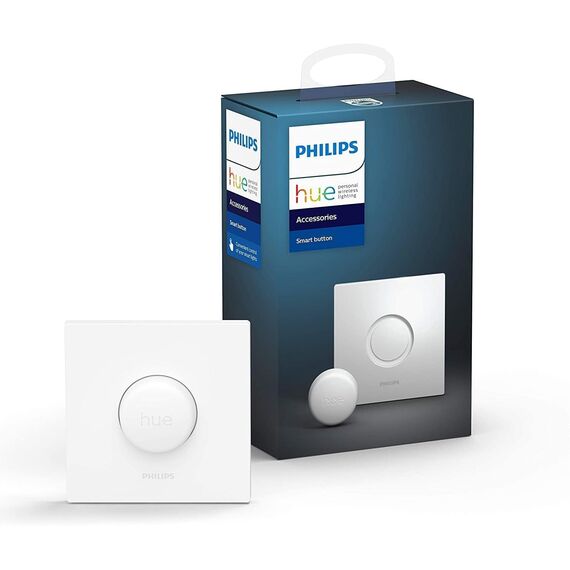 Philips Hue Smart Button für Hue Lichtsysteme, Smarter Dimmer zur Steuerung von Leuchten, kabelloser Lichtschalter ohne Installation, weiß, alte Generation