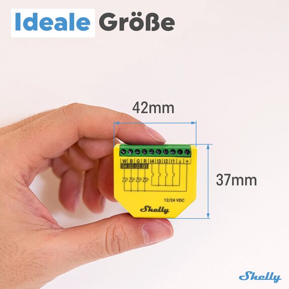 Shelly Plus RGBW PM - WLAN Controller für LED-Streifen, 12-24 VDC, 3 Beleuchtungsprofile, Leistungsmessung, Dimmer für Weißes oder Farbiges Licht, kein Hub Erforderlich, Alexa & Google Home (2 Stück)