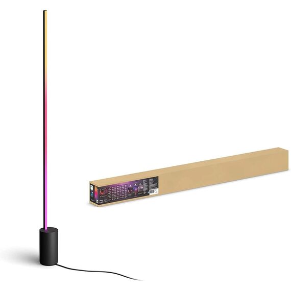 Philips Hue White & Color Ambiance Gradient Signe LED Stehleuchte (2.550 lm), dimmbare Lichtsäule mit 16 Mio. Farben & Farbverläufen, smarte Lichtsteuerung über Sprache und App, schwarz