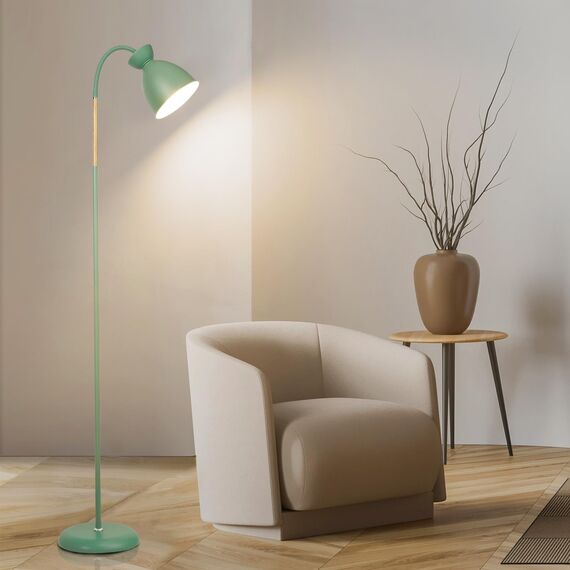 Amdelne Stehlampe Wohnzimmer Giraffe Waldgrün, Schwenkbare Stehleuchte E27 Fassung max. 60W, Höhe 159cm, Moderne Metall Standleuchte Leselampe für Sofa Schlafzimmer Arbeitszimmer, ohne Leuchtmittel