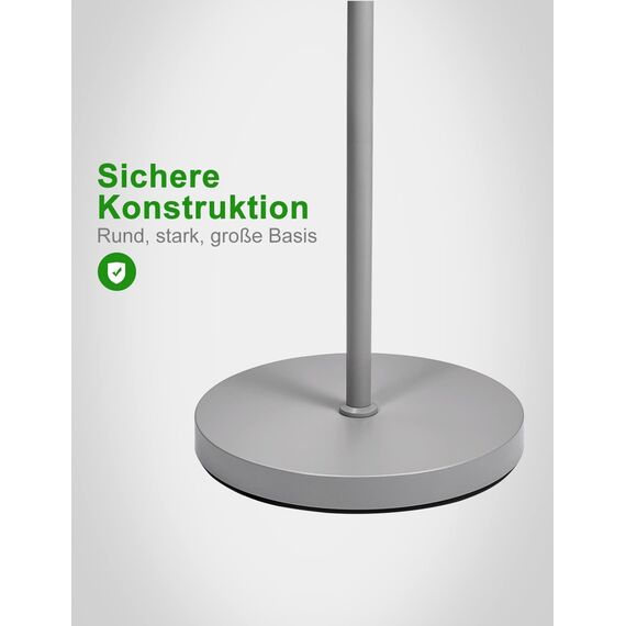 Anten Stehlampe LED 20W mit 7W Leselampe Grau Standleuchte Dimmbar mit Fernbedienung 3000K-6000K Lichtfarbe und Helligkeit Einstellbar Touch Deckenfluter für Wohnzimmer Schlafzimmer Büro