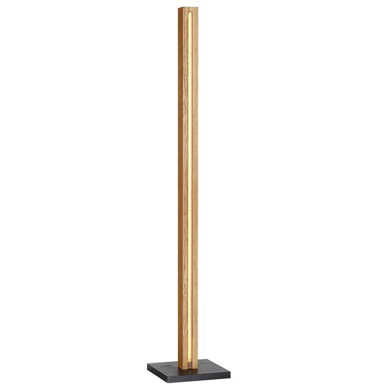 EDISHINE Stehlampe Holz, 18W LED Stehleuchte Dimmbar, Boho Ecklampe, 3000K warmweiß, Vintage Standleuchte mit Fußschalter, 800lm Lichtsäule für Wohnzimmer, Schlafzimmer, Büro