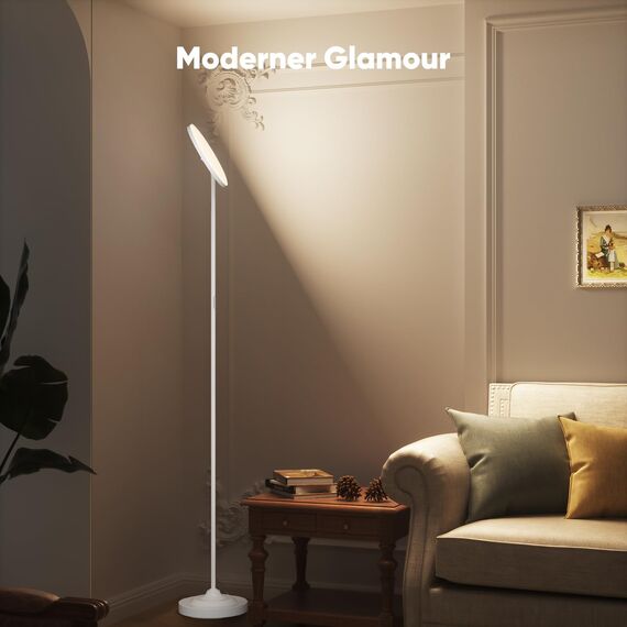 SIBRILLE LED-StehlampeWohnzimmer, 36W Superhelle Moderne StehlampeDimmbar mit Fernbedienung, 3000K-6000K Deckenfluter LED Leselampe Standleuchte Stehleuchte für Wohnzimmer Schlafzimmer Büro, Weiß