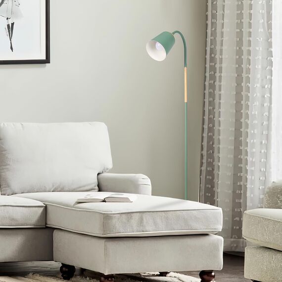 ANTEN Stehlampe | Höhenverstellbare Stehleuchte mit Schwanenhals & E27 Fassung, 159cm Leselampe für Wohnzimmer Schlafzimmer Arbeitszimmer, Modern in Salbeigrün (ohne Leuchtmittel)