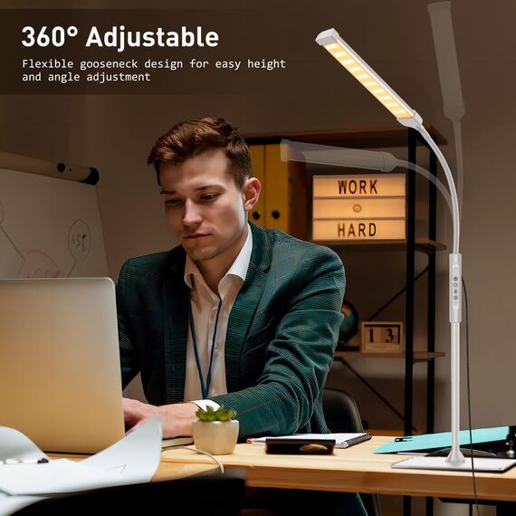 Mojimdo 120 LED Stehlampe, helle Stehlampen für Wohnzimmer, 3 Farbmodi & 10 Helligkeiten 3000K-6000K Standlicht, Schwanenhals Leselampe mit Touch Control für Schlafzimmer Büro
