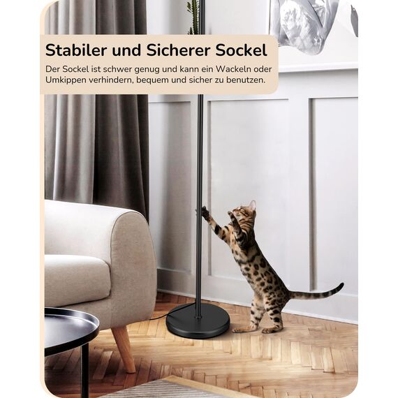 EDISHINE Stehlampe Wohnzimmer 160cm, Bogenlampe Modern mit Beigen Verstellem Leinen-Lampenschirm, LED E27 Glühbirne inklusive, Schwarz Leselampe Stehleuchte für Schlafzimmer, Kinderzimmer