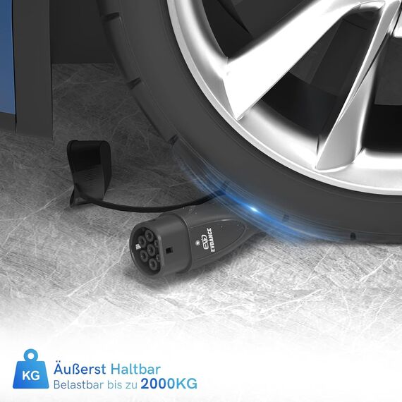 EVDANCE Typ 2 Ladekabel 22kW | 32A | 8m | 3-Phasig | Typ 2 auf Typ 2 | mit Tasche für E Auto EV/PHEV, Kompatibel mit 3/S/X/Y, i3, ID.3, ID.4, E-Tron, IONIQ 5, ZOE, Kona EV, 500e, EQC