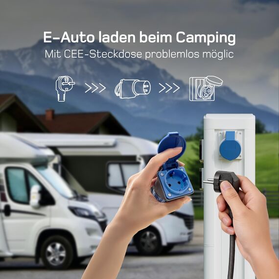 dé Typ 2 Ladekabel Schuko mit APP 3,7kW [7m, 6-16A, 1-phasig] Ladekabel Typ 2 Schuko mit Digitalem LCD - EV Charger 3,7kW Weiß für e Auto ID.3/4/5/7, Model Y/3, ENYAQ und Anderen PHEV/EV