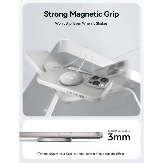 JSAUX 15W Mag-Safe Ladegerät Magnetisches Kabelloses Wireless Charger Pad Induktive Ladestation Kompatibel für MagSafe Ladegerät iPhone 16/16 Pro Max 15/15 Pro/15 Pro Max 14 Plus/14 13 Airpods Silber