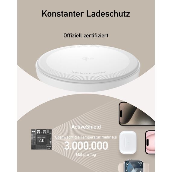 Anker MagGo 3-in-1 Kabellose Ladestation, 15W kabelloser Ladeständer, MagSafe-kompatibel, Qi2-zertifiziert, für iPhone 16/15/14/13 Serie, AirPods Pro, Apple Watch Ultra (Mit USB-C Netzteil und Kabel)