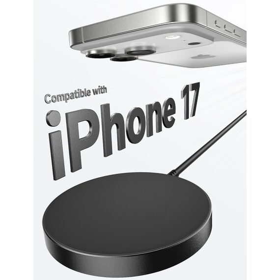 JSAUX 2-Pack Mag-Safe Ladegerät Magnetisches Kabelloses Wireless Charger Pad Induktive Kompatibel mit MagSafe Ladegerät iPhone 17 Air Pro Max/iPhone 16/15/14 13 12 Serie, AirPods 3/2 Schwarz