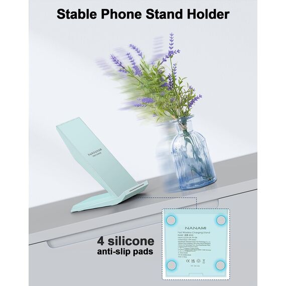 Fast Wireless Charger,NANAMI kabelloses Ladegerät (mit USB C ladegerät 20W PD Adapter) für Apple iPhone 17 16 15 14 13 12 Pro Max Xr Xs,10W Induktive Ladestation für Samsung Galaxy S26 S25 S24 S23 S22