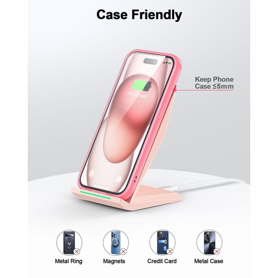 15W Fast Wireless Charger Set,NANAMI kabellose Ladegerät mit 20W USB C ladegerät für iPhone 17 16 15 14 13 12 Pro Max Xr Xs,Induktive Ladestation für Samsung Galaxy S26 S25 S24 S23 S22 Google Pixel LG