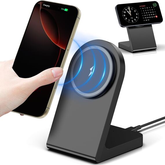 Mag Safe Wireless Ladegerät, Magnetische Kabellose Ladestation, Schnelle Mag-Safe Ladestation Kompatibel mit iPhone 17 16 15 14 13 12 Series, AirPods Pro 2, AirPods 3