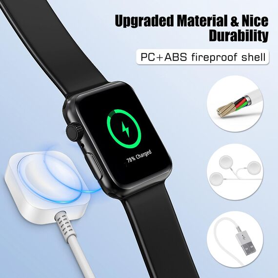 Critin Ladekabel für Apple Watch, USB Magnetisches Kabelloses Ladegerät Kompatibel mit Apple Watch Ultra/SE/Serie 9/8/7/6/5/4/3/2/1, Tragbares Schnellladekabel (1 m)