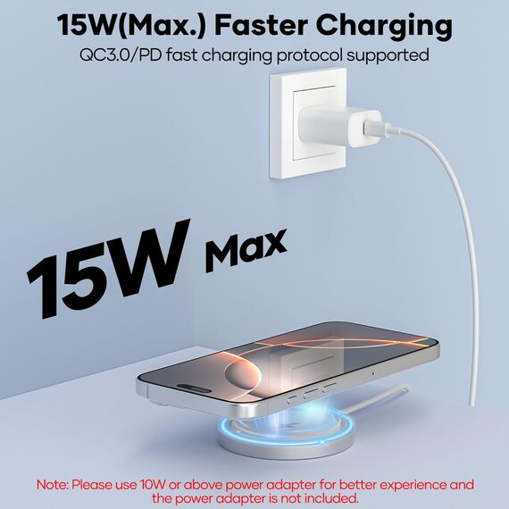 Magnetisches kabelloses Ladegerät, schnelles Apple Mag-Safe-Ladegerät für iPhone 17/16/15/14/13/12 Serie, kabelloses magnetisches Mag Safe Ladepad für AirPods 3/2/Pro, stark magnetisches Ladepad