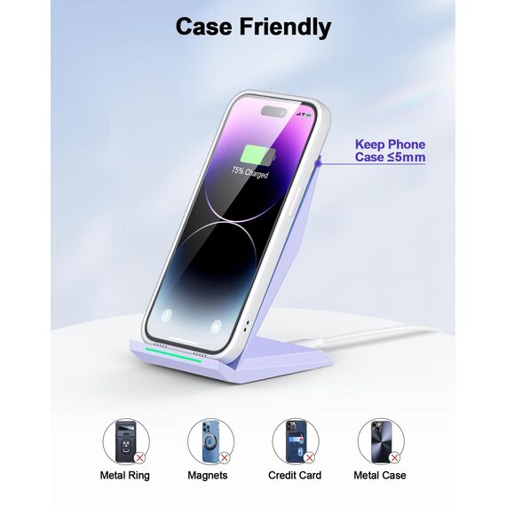 NANAMI Fast Wireless Charger, Induktive Ladestation für Apple iPhone 17 16 15 14 13 12 Pro 11 XS Max XR X 8 Plus,Kabelloses Ladegerät Phone Handy Charger Schnell für Samsung Galaxy S26 S25 S24 S23 S22