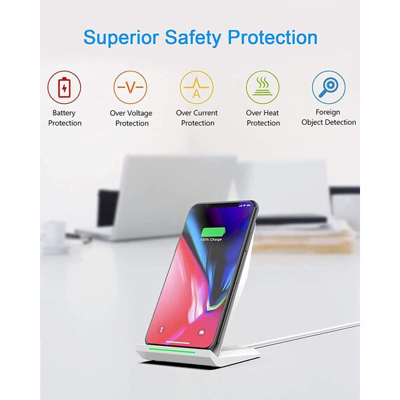 NANAMI Fast Wireless Charger, Induktive Ladestation mit 20W USB C ladegerät für iPhone 17 16 15 14 13 12 11 Max XR Pro Mini, 10W Kabelloses Ladegerät für Samsung Galaxy S26 S25 S24 S23 Plus Ultra